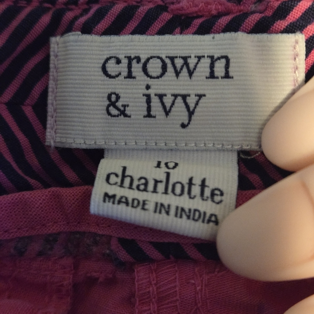 Crown & Ivy Charlotte Women’s 10 Bright Pink Capri Jeans 4 Pocket Clamdiggers - Picture 5 of 15